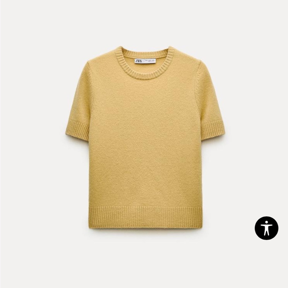Zara Light Yellow Wool Knit Sweater